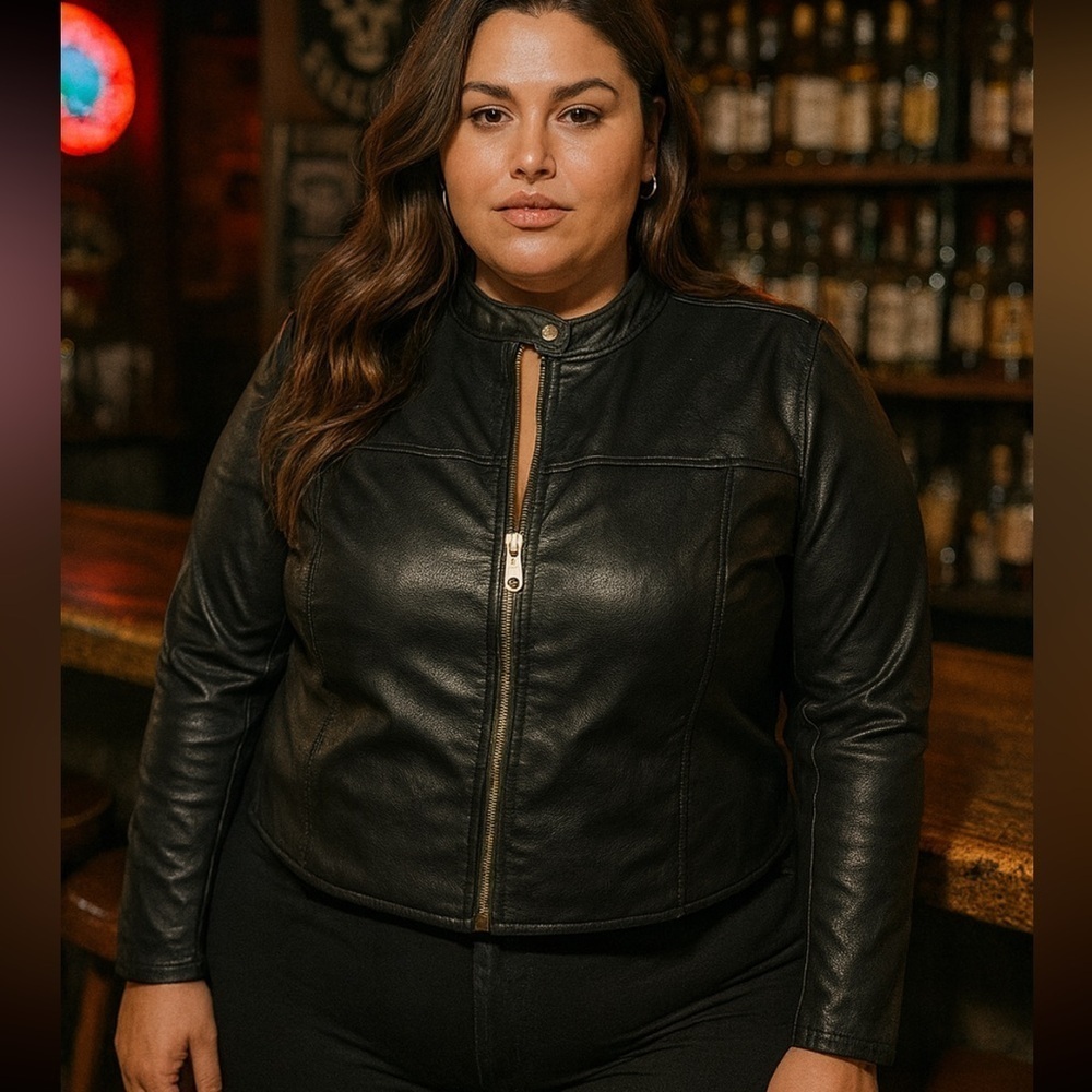 Spanx Leather-Like Moto Jacket, New with Tags, Black